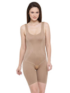 Clovia Womens Laser-Cut No-Panty Lines High Compression Body Suit (SW0002F24_Beige_XLarge)