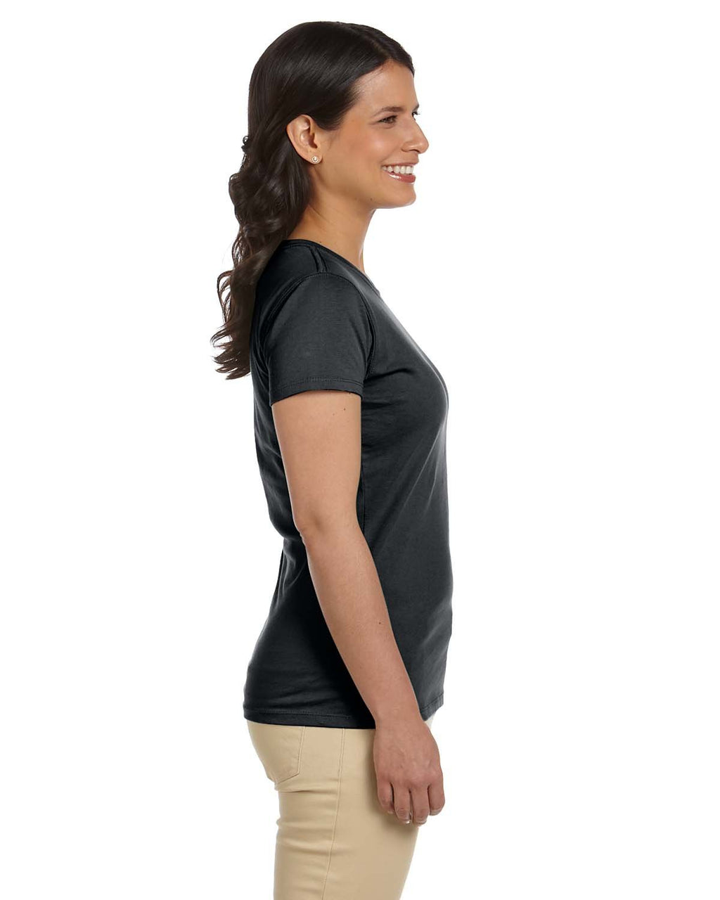 Ladies 44 oz 100% Organic cotton classic Short-Sleeve T-Shirt - BLAcK - S(D0102H7ZQDJ)