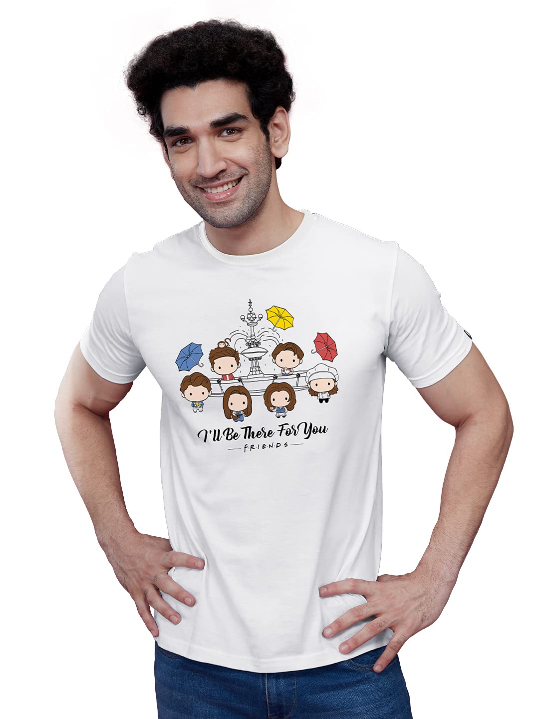 The Souled Store|F.R.I.E.N.D.S Ill Be There for You Round Neck Mens and Boys T-Shirt|Graphic Printed Half Sleeve| 100% Cotton W