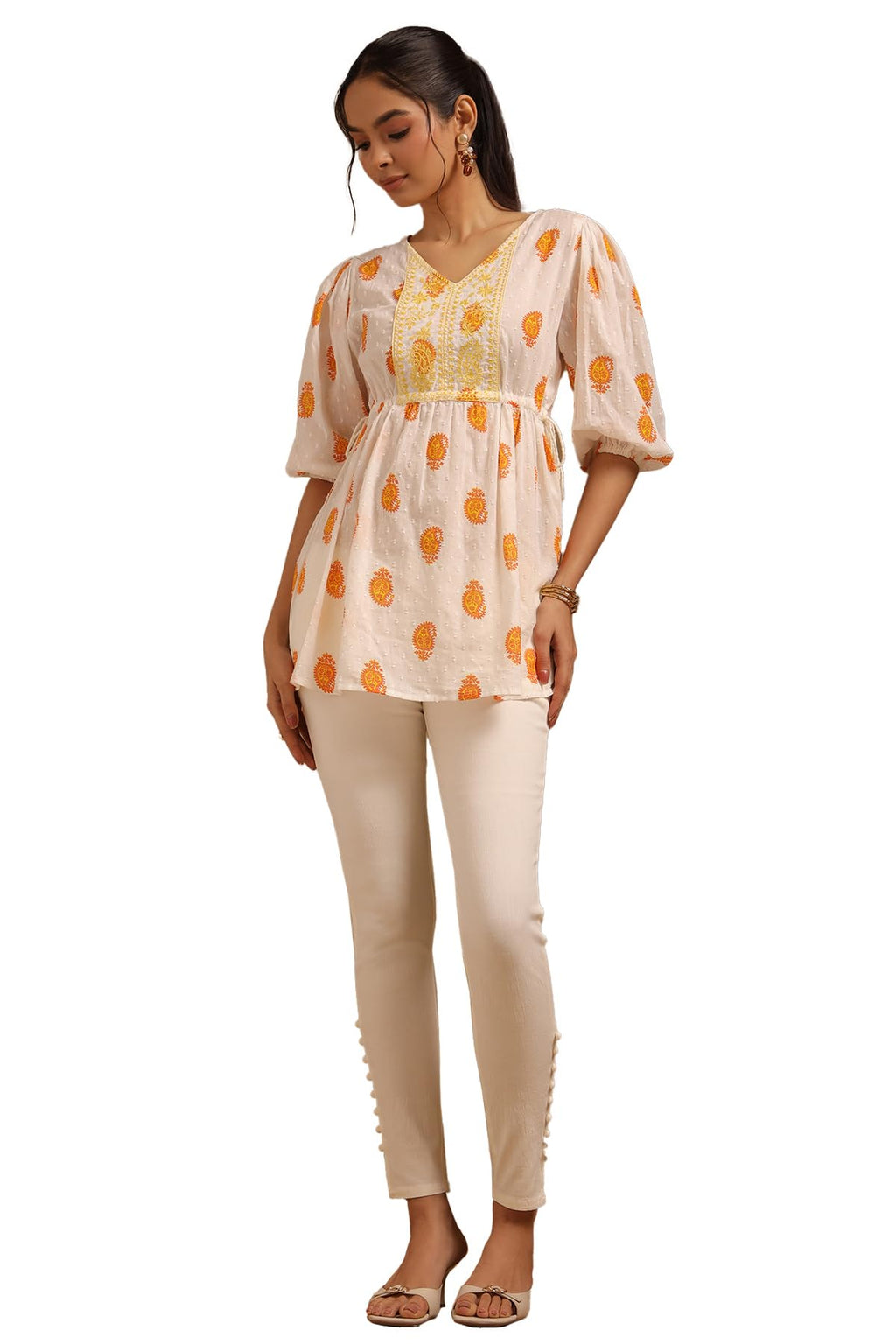 Soch Women Regular Pure Cotton Solid Pant