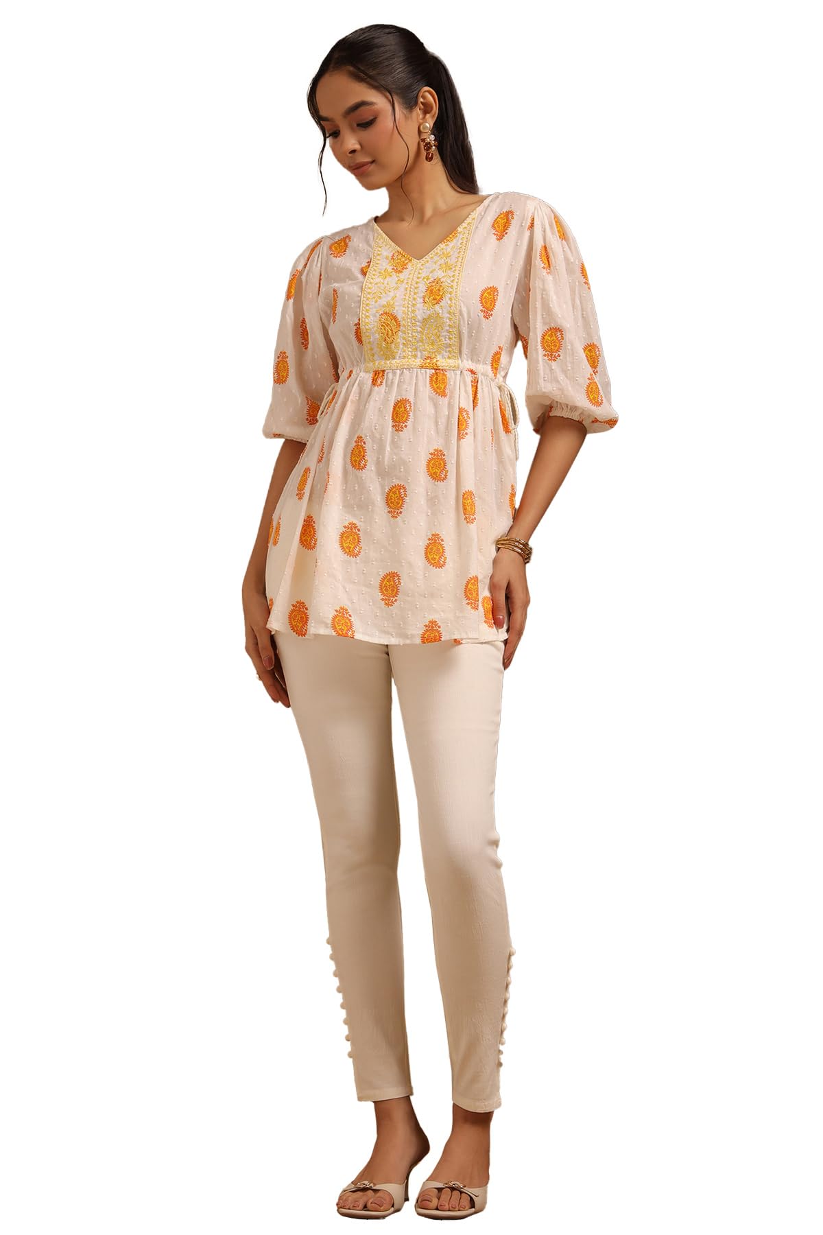 Soch Women Regular Pure Cotton Solid Pant