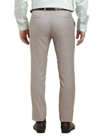 Turtle Men Pv Linen Grey Dobby Printed Slim Fit Formal Trouser