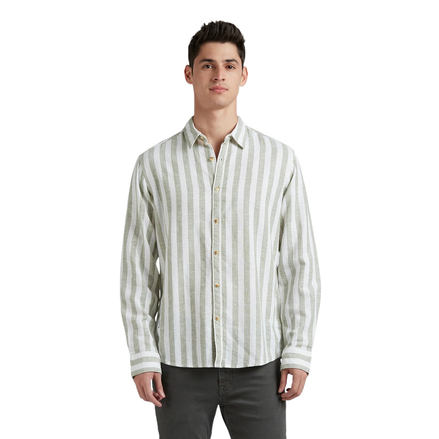 Pepe Jeans MenS Regular Fit Shirt (Pm308965_Olive Green