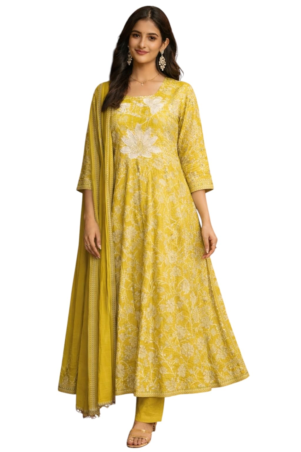 Aarika Womens Ethnic Wear Lemon Yellow Colour MirrorThread Embroidery Rayon Kurti & Pant Set-(S-XL)-(KP-W-KC-2461-LIGHT-GREEN-38