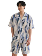 Greciilooks Men Rayon Casual Regular Fit Co-Ord Set (Blue, Xx-Large)