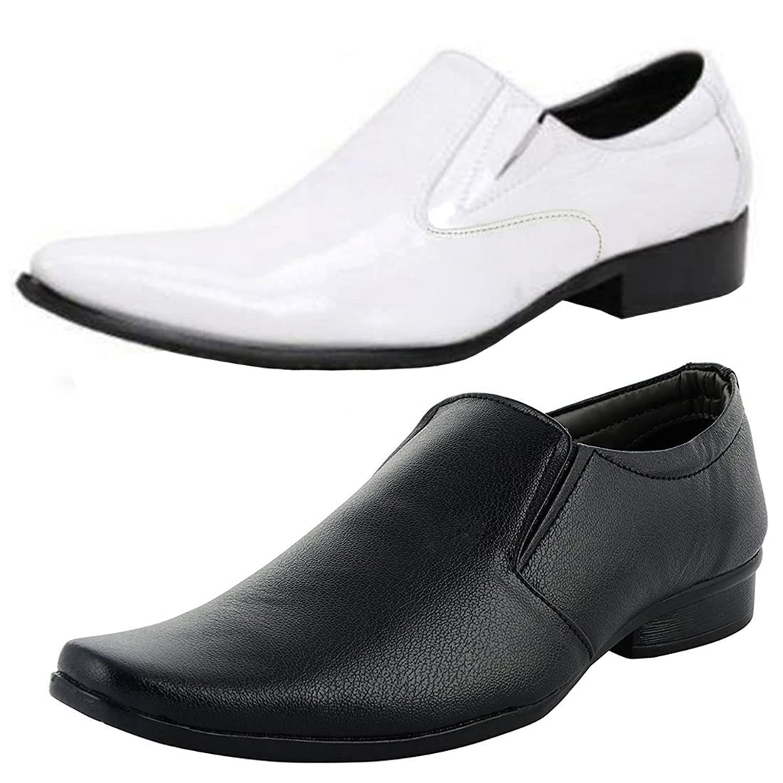 Modern Trendy Formal Shoes/Party Shoes/ 2 Shoes Combo with Free Belt for Men and Boys (BAZAAR8063_VTR401Wht) Multicolor 8