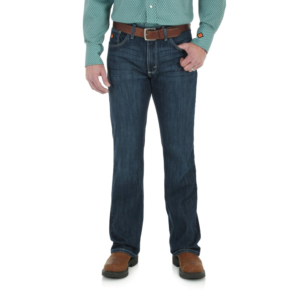 Wrangler Riggs Workwear mens Fr Flame Resistant 20x Vintage Boot Cut Jean Work Utility Pants, Rinse Wash, 33W x 32L US