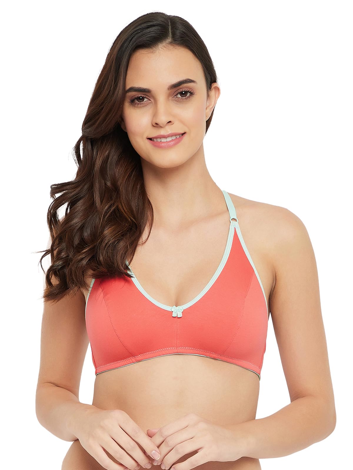 Clovia Womens Cotton Non-Padded Bra Orange,32C