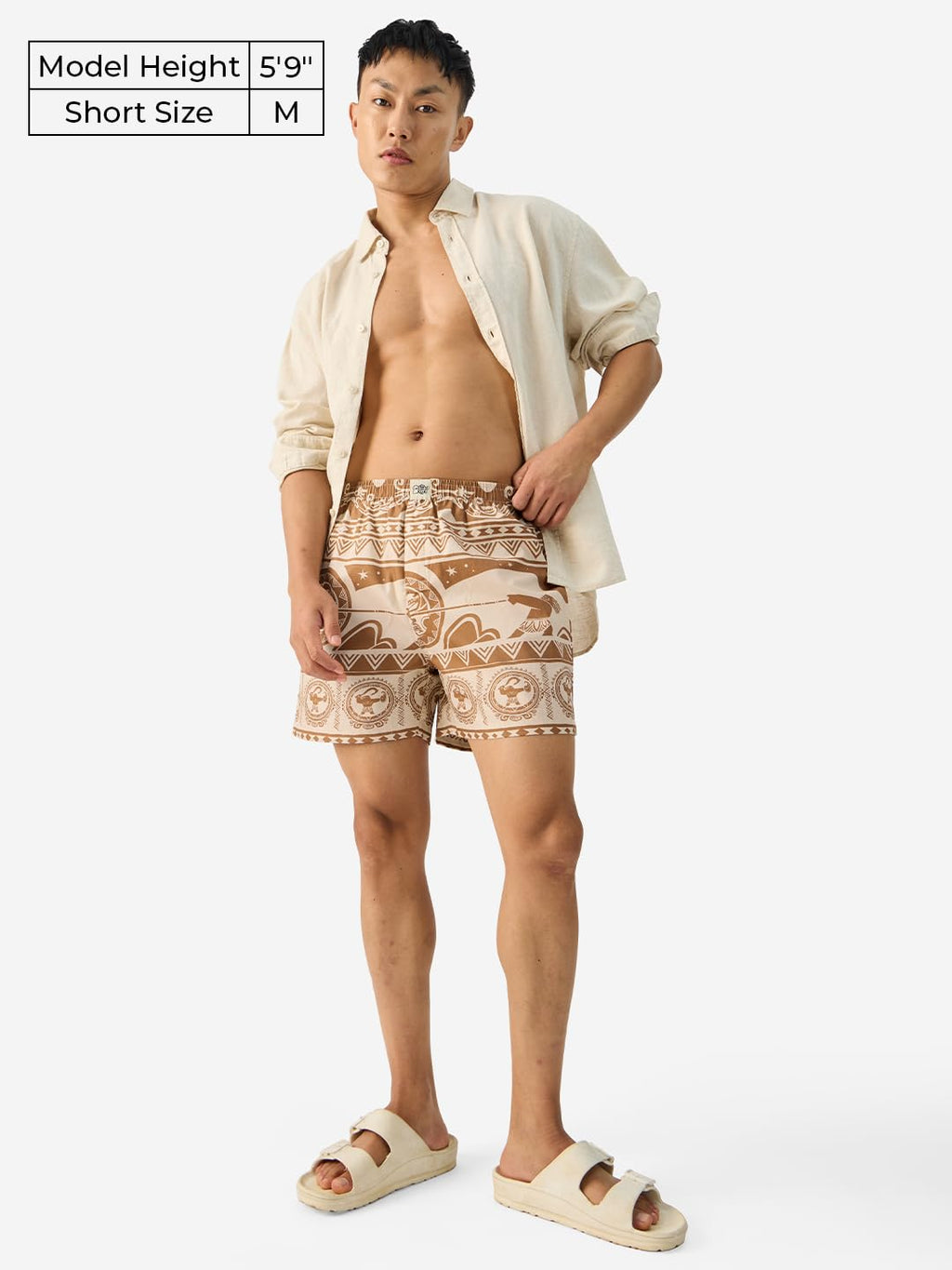 The Souled Store Official Disney: Maui Magic Comfortable Ultra Soft Above The Knee Cotton Boxer Shorts Multicolour