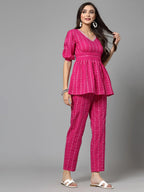 Stylum WomenS Woven Design Cotton Co-Ord Set