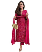 ANNI DESIGNER Womens Rayon Blend Straight Printed Kurta with Pant & Dupatta (TURAE Rani_4XL_Pink_XXXX-Large)