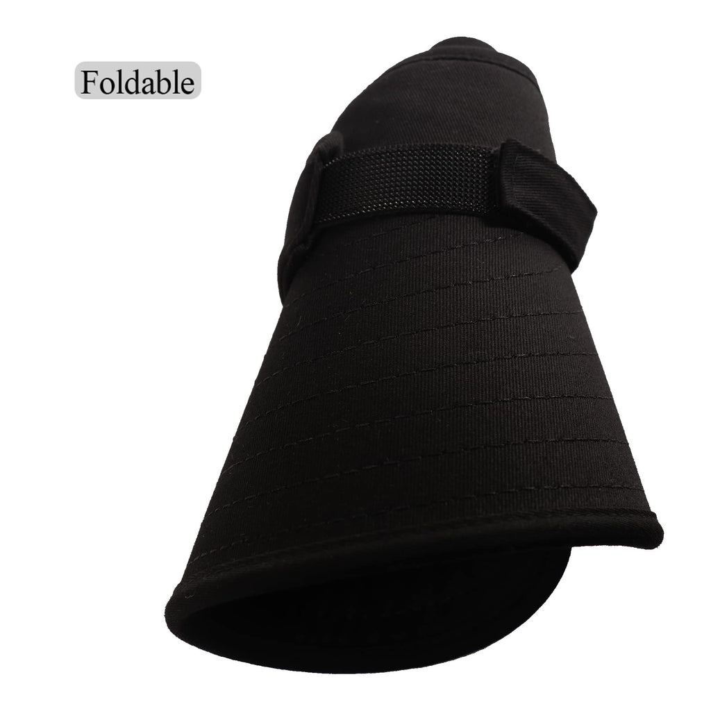 Sun Visor Hats Women Large Brim Summer UV Protection Beach Cap Black