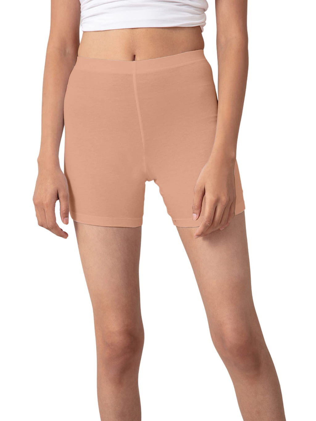 Nykd (Nyp083 Cotton Stretchable Cycling Shorts For Women | High Waist Shorties With Full Coverage & Concealed Waistband | Ideal 