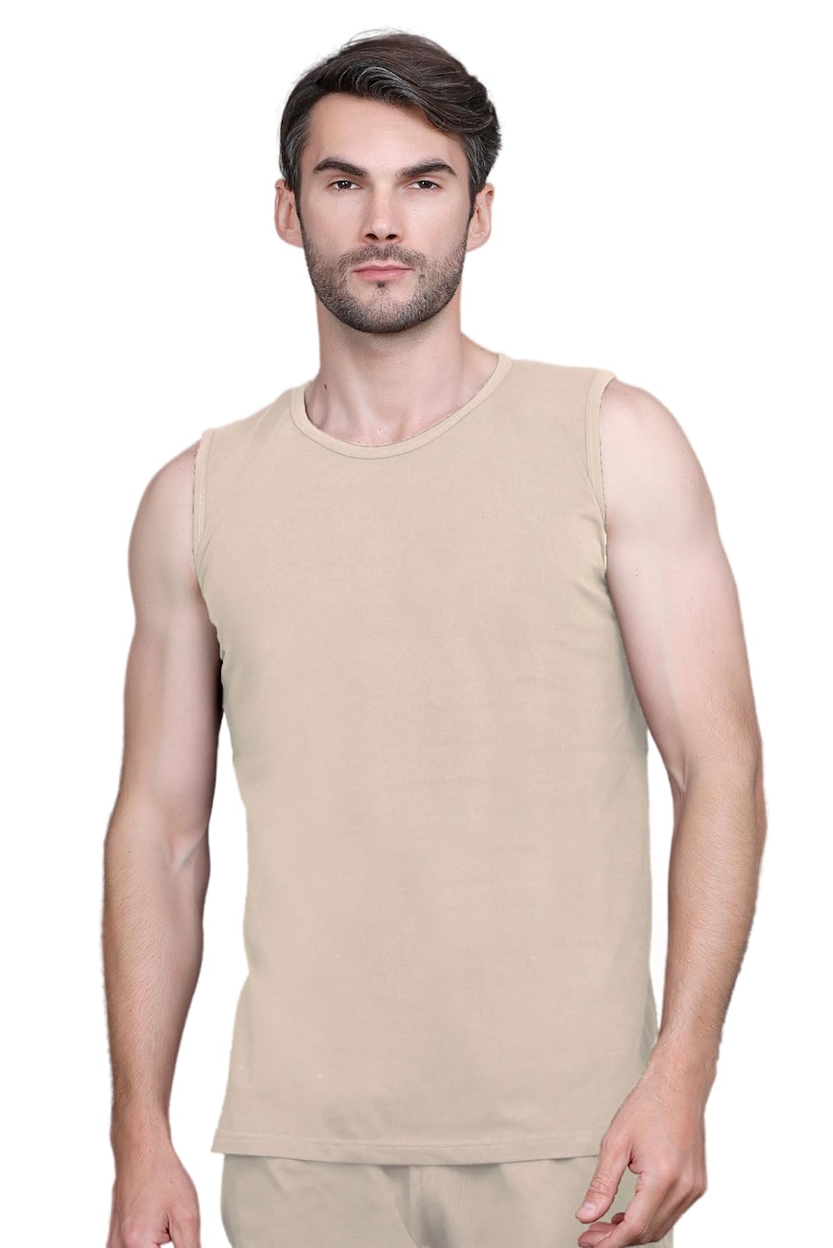 Godfrey Gym Vests For Men Workout Beige 3