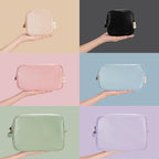 Wandering Nature Small Makeup Bag for Purse Mini Make up Pouch Cute Cosmetic Pouch for Women with Slip-in Pockets Eco Vegan Leat