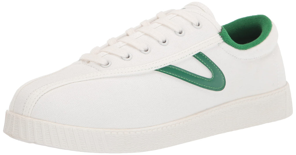 TRETORN womens Women's Lace-up Nyliteplus Canvas Sneakers Women s Lace Up Casual Tennis Shoes Classic Vintage Style, White/Green