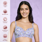 Nykd Cotton Printed Bra With Breathable Cups And Convertible Straps For All Day Comfort And Support | Wired | Full Coverage-Nyb2