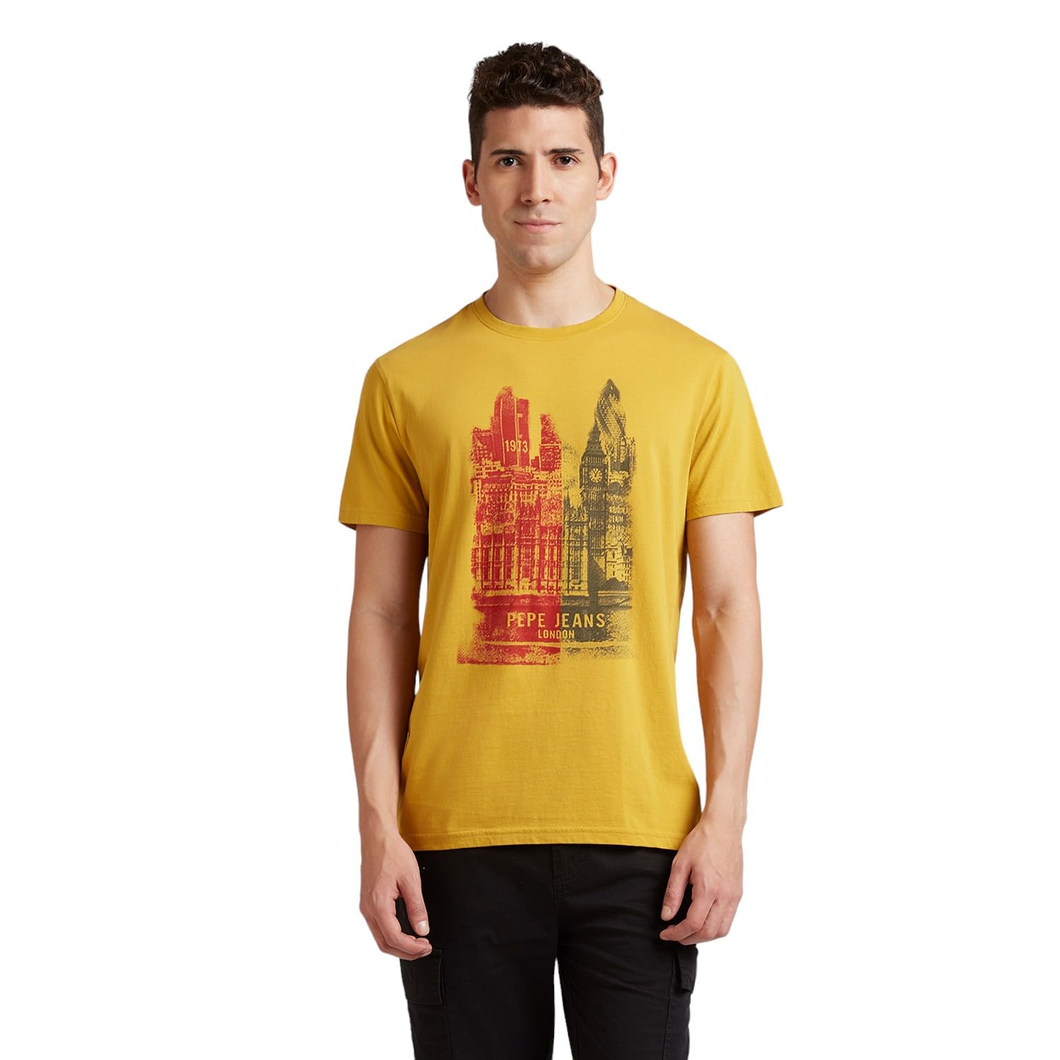 Pepe Jeans MenS Slim Fit T-Shirt (Pm509911_Cast Yellow Beige