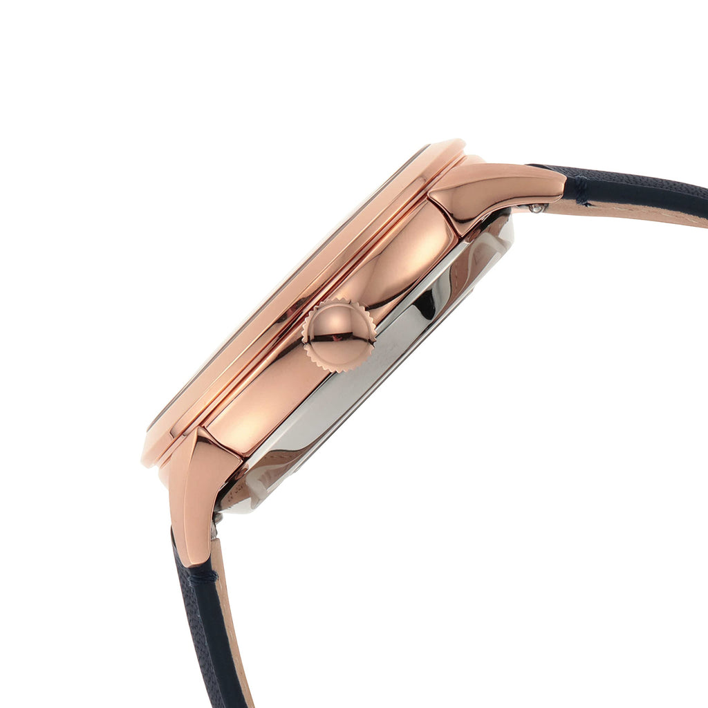 Fossil Men's Townsman Automatic Stainless Steel and Leather Two-Hand Skeleton Watch, Color: Rose Gold/Navy (Model: ME3171)