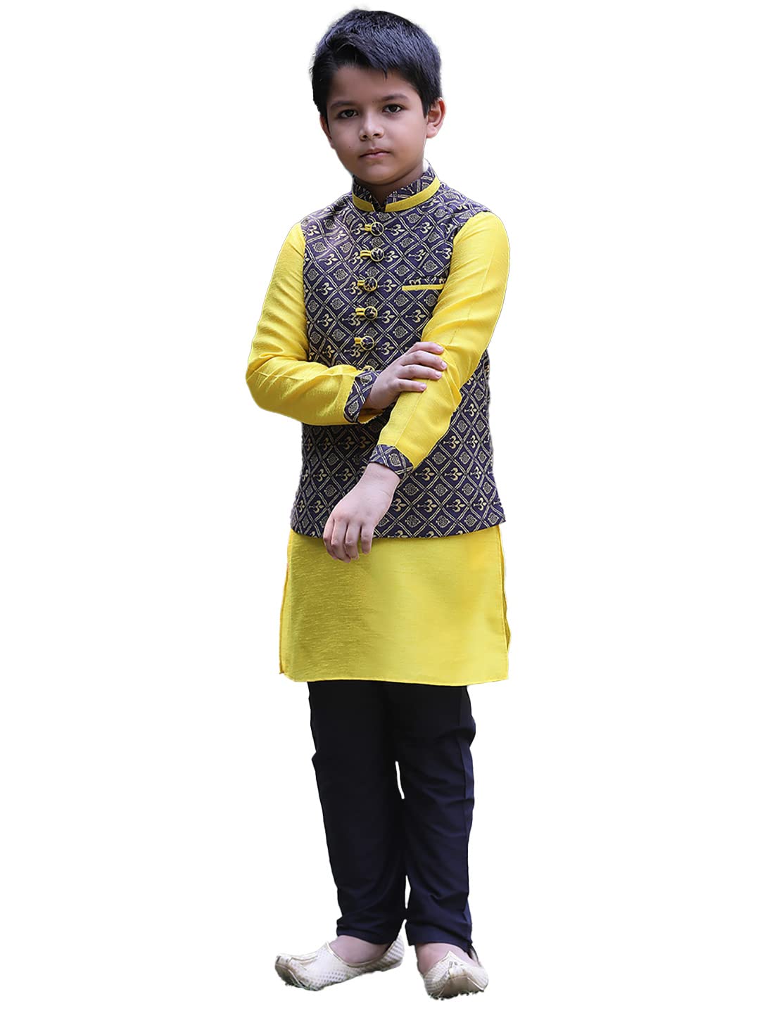 Manyavar Blended Viscose Kurta Pajama Set for Kids and Boys(8-10 years)