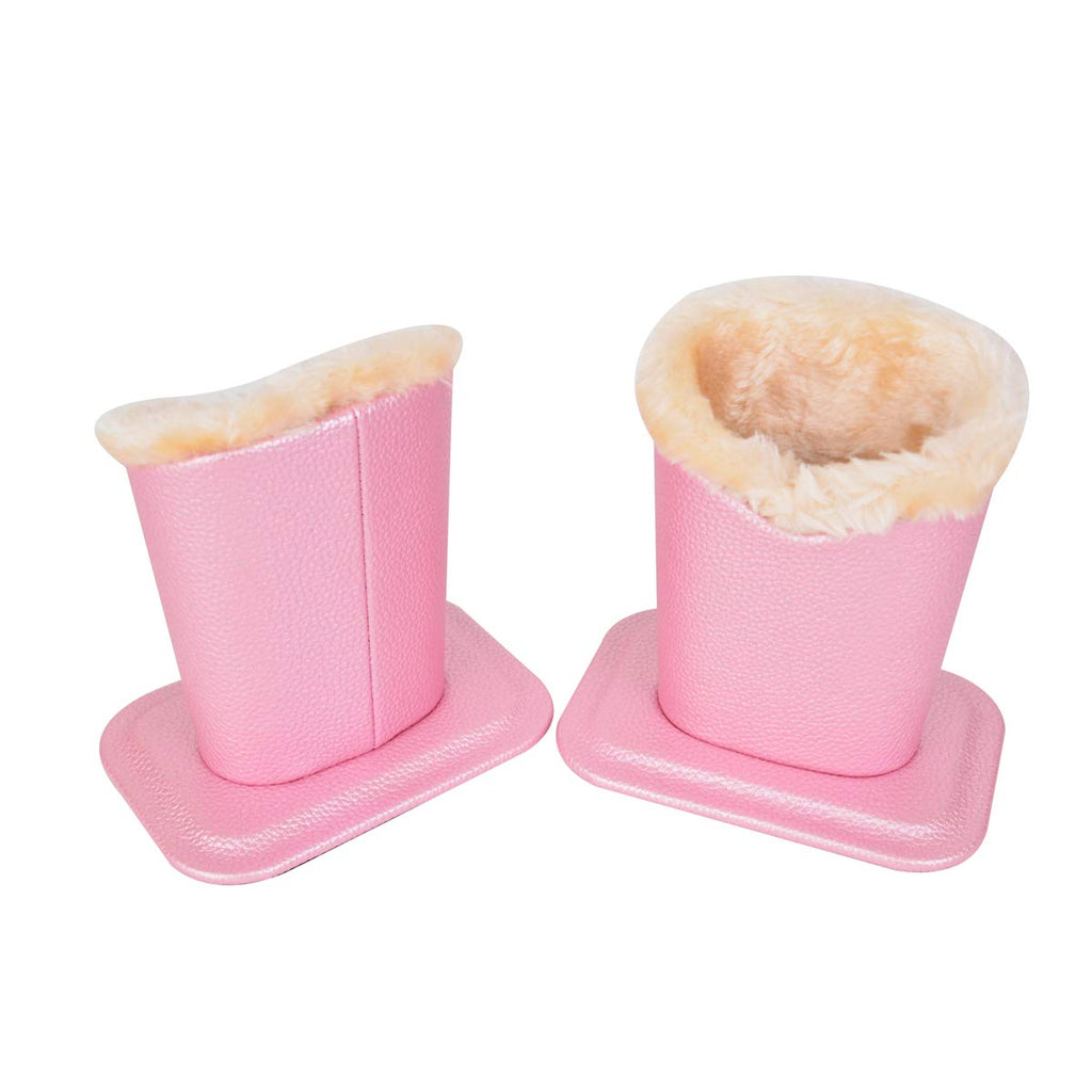 Baitaihem Pack of 2 Plush Lined Eyeglasses Holder Stand Protective Glasses Case For Desks Or Nightstands(Pink)