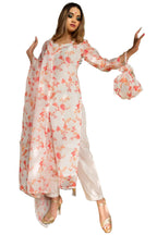 ANNI DESIGNER Womens Chanderi Floral Printed Straight Kurta with Pants & Dupatta (JAKHANI-Multi_XL_White_X-Large)