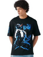 Bewakoof Official Marvel Merchandise Venom Mens Graphic Printed Oversized Fit Half Sleeve Round Neck Cotton Jersey T-Shirt_6499