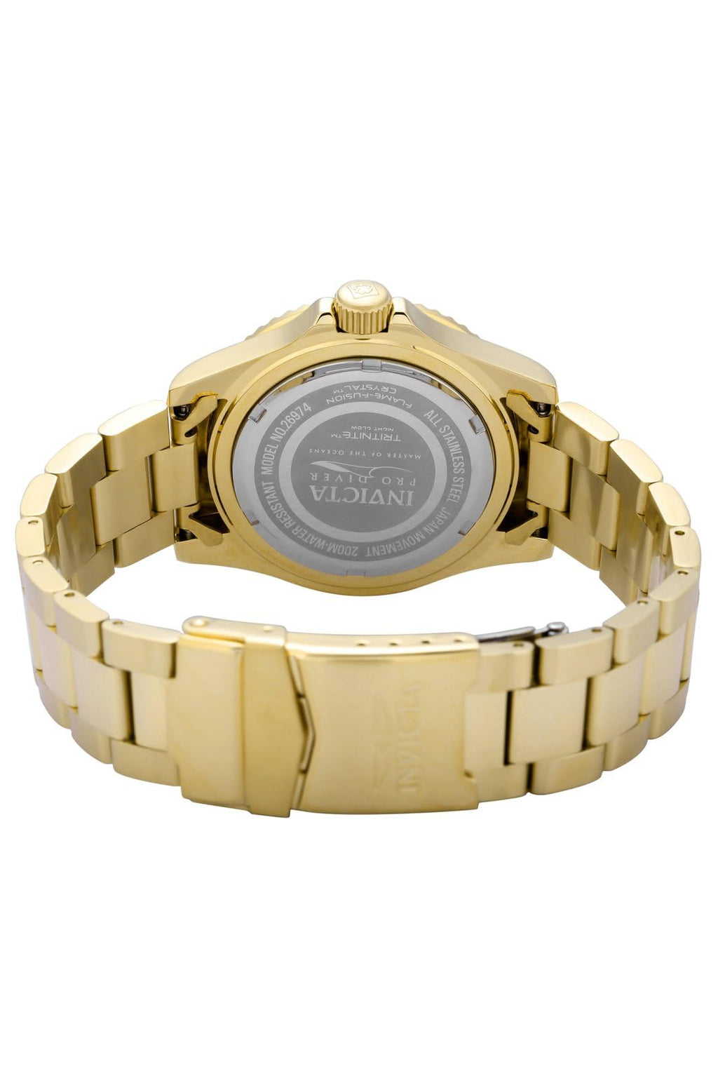 Invicta Men 's Pro Diver Quartz Watch with Stainless Steel Strap, Gold/Blue, 20 (Model: 26974)