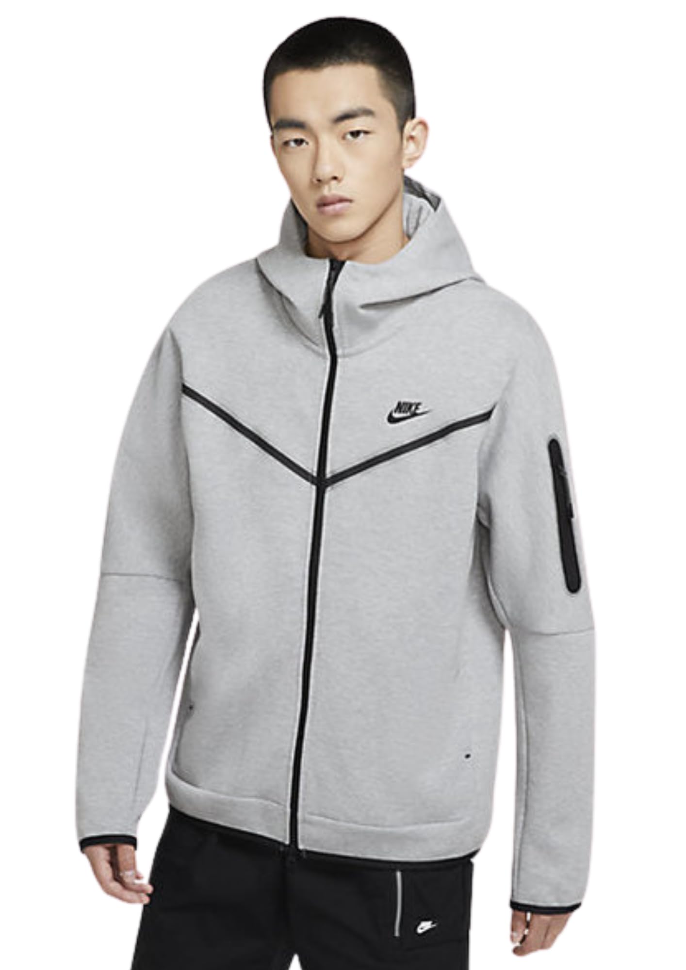 Nike Polycotton Nsw Tch Flc High Neck Regular Fit Hoodie Fz Wr Men Fashion Hoodies