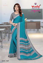 Vimla WomenS Mysore Crepe Silk Uniform Saree With Printed 6 Yard Length And Unstitched Blouse Piece Office Wear Saree