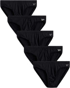 Reebok Men's Underwear - Quick Dry Performance Low Rise Briefs (5 Pack), Size Medium, All Black