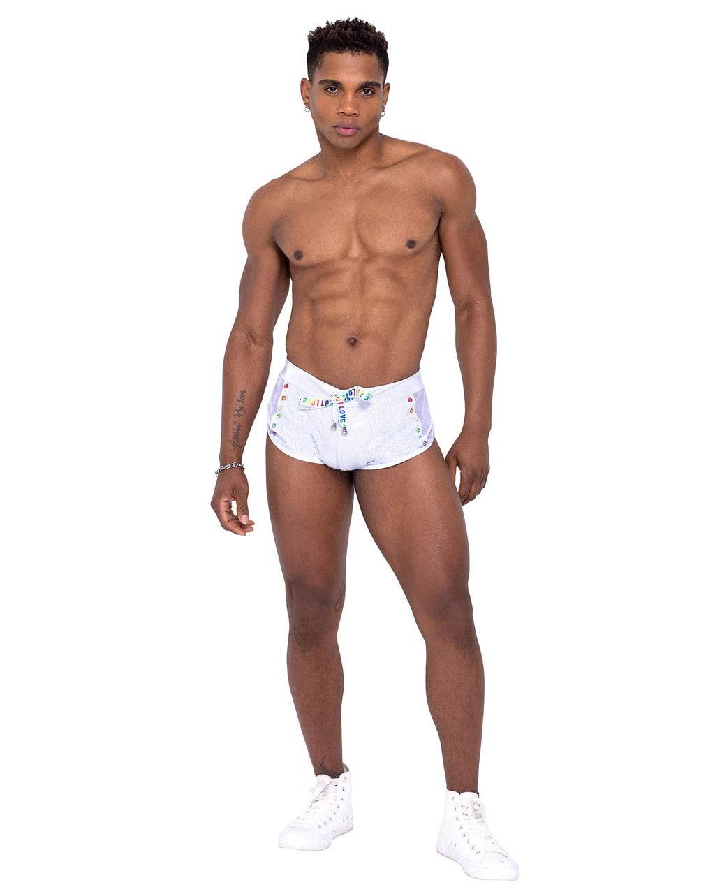 6338 - Men Pride Mesh Vinyl Runner Shorts