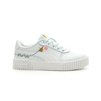 PUMA Carina Sneaker, Dewdrop White-Pel   Yellow, 2 US Unisex Little Kid