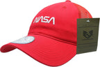 NASA Relaxed Trucker Caps, Worm, Red