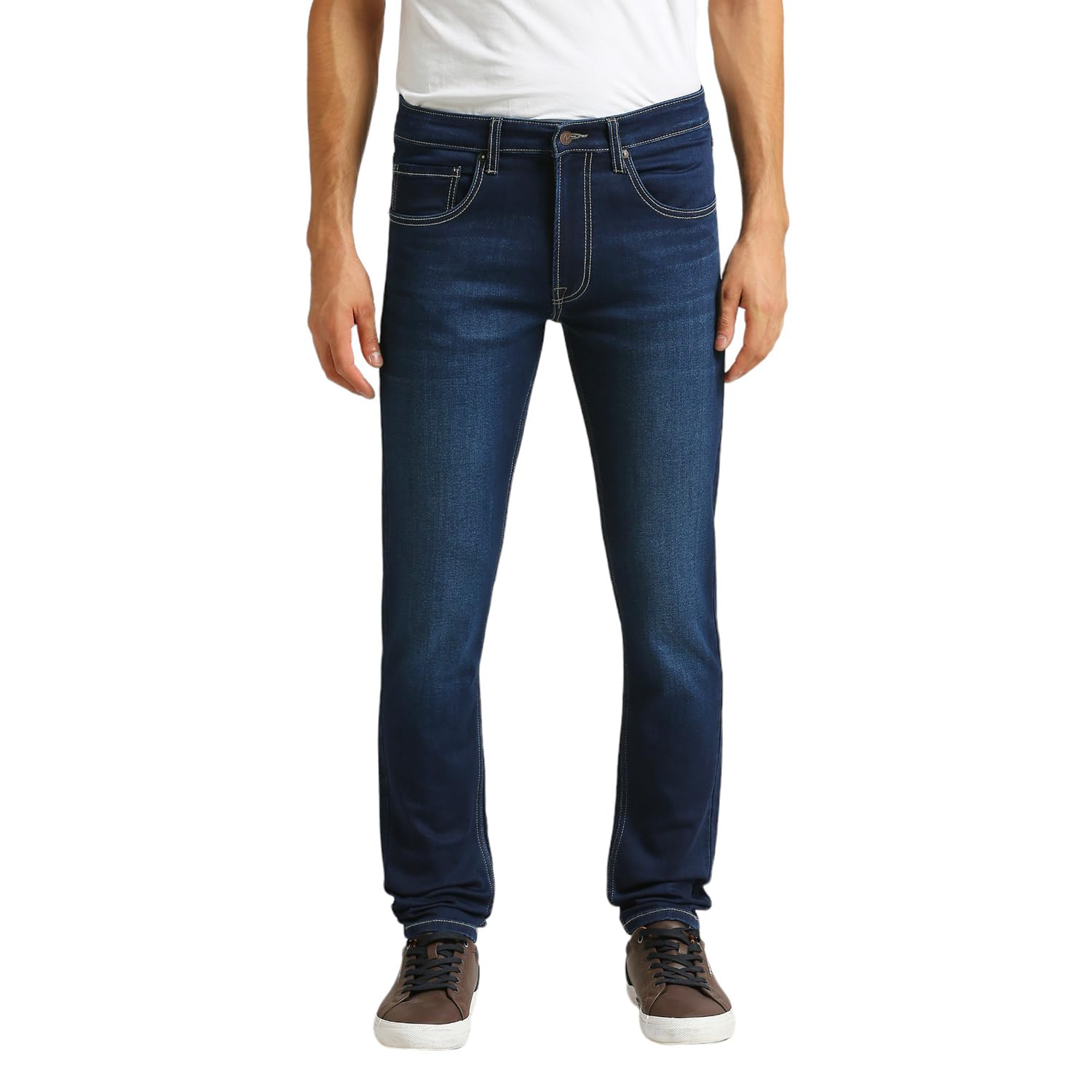 Pepe Jeans MenS Mid Rise Jeans Skinny Mid Rise Jeans (Pm207925Q031_Dark Used Indigo Blue, 38