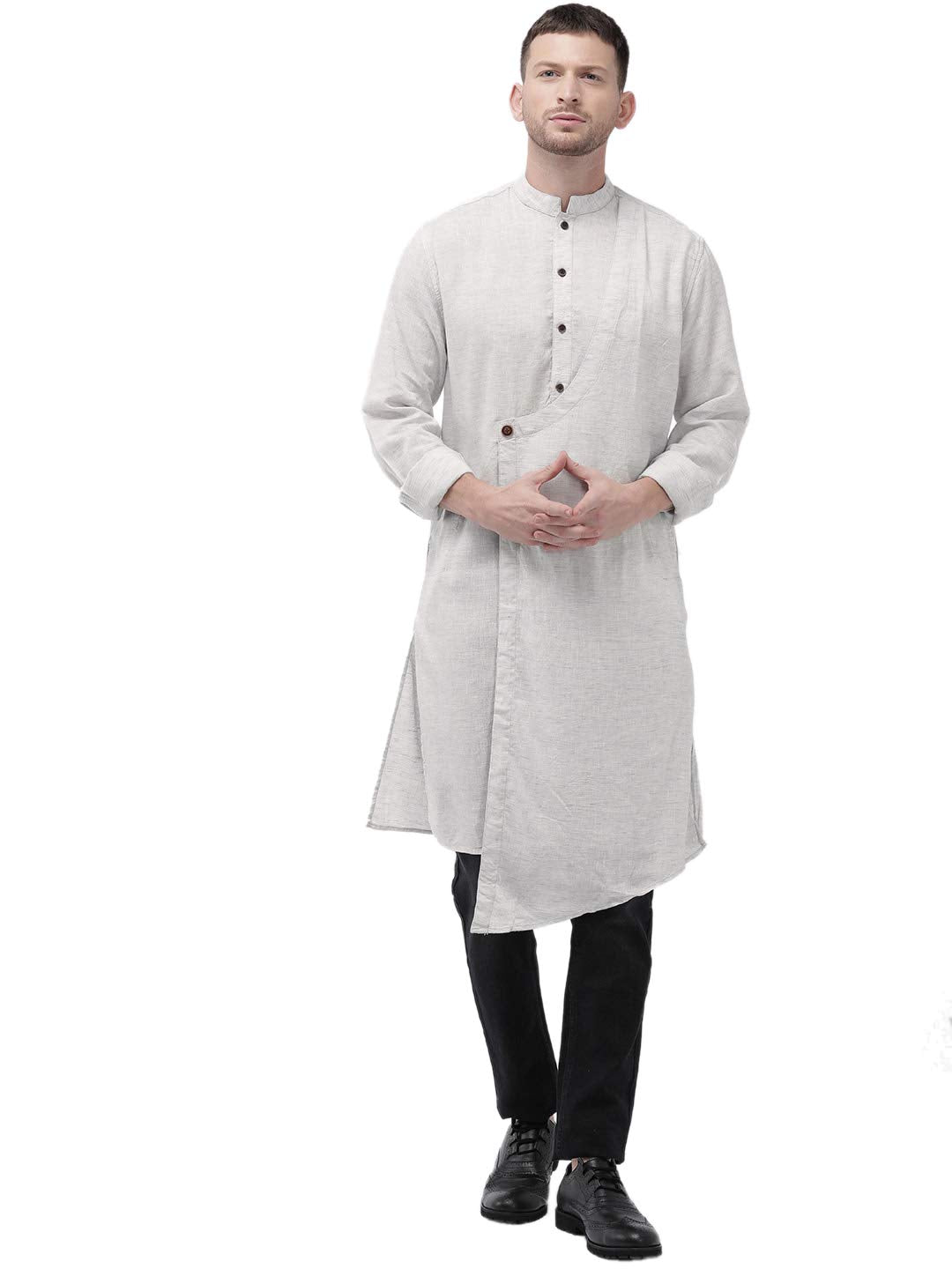The Indian Garage Co Men'S Cotton Kurta (1019-Ck22L46-07- Cream_Small)