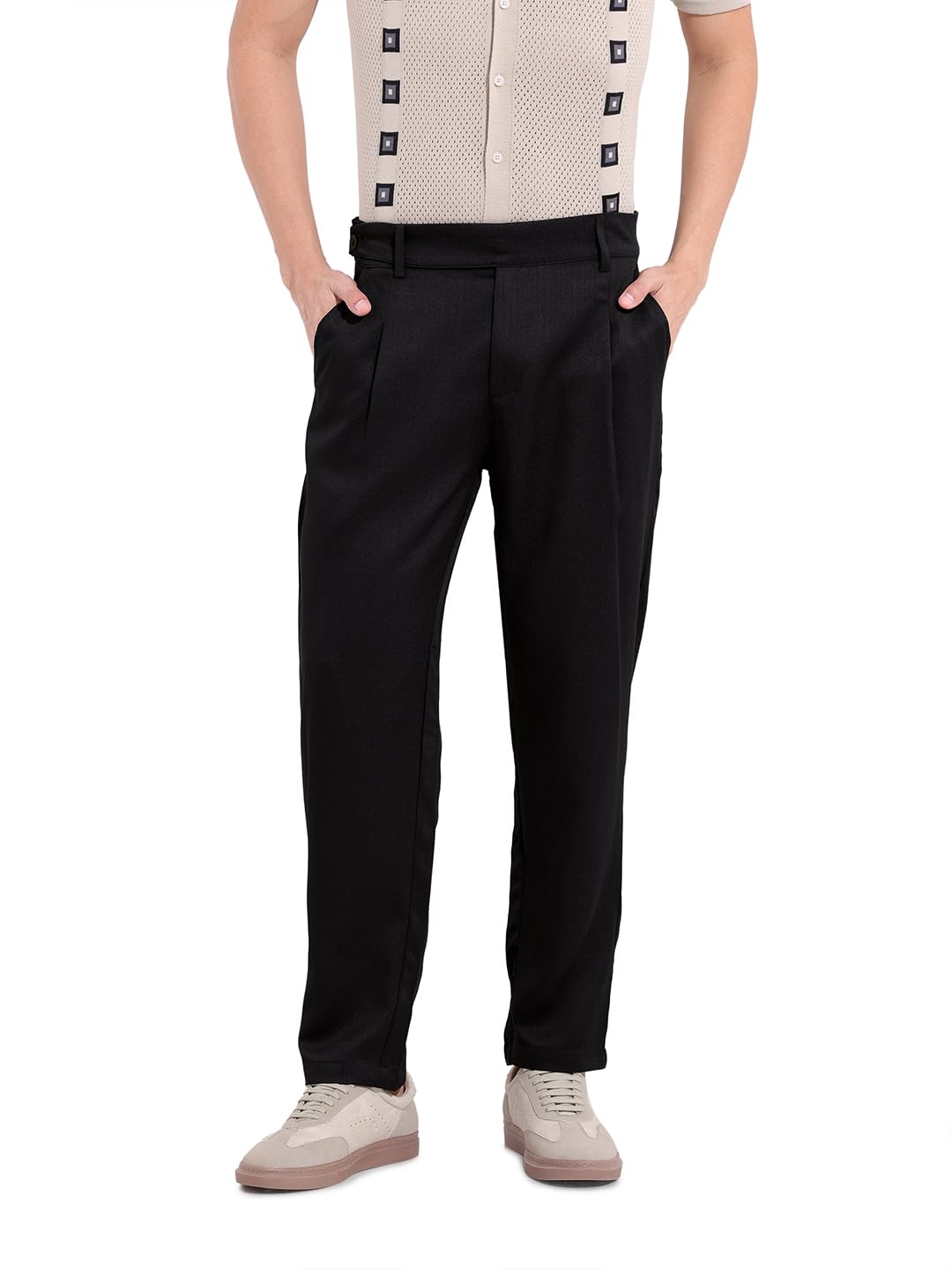 The Indian Garage Co Mens Regular Fit Solid Mid-Rise Gurkha Sweater