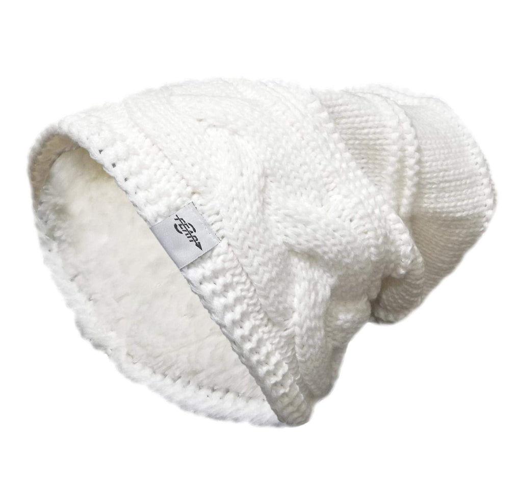 Fear0 NJ Warmest Fleece Insulated Lining Knit cable Slouch Baggy Beanie Hat Women(D0102H79V86)
