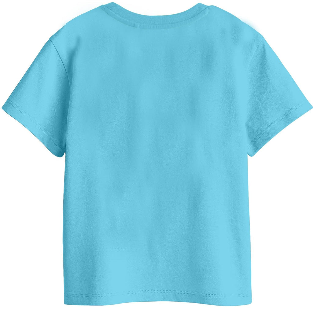 Bon Organik Girls Regular Fit T-Shirt (BON11426_Sky Blue