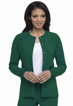 Dickies Scrub Jackets For Woman Snap Front Warm-up Jacket With 2 Pockets - DK305, XS, Hunter Green
