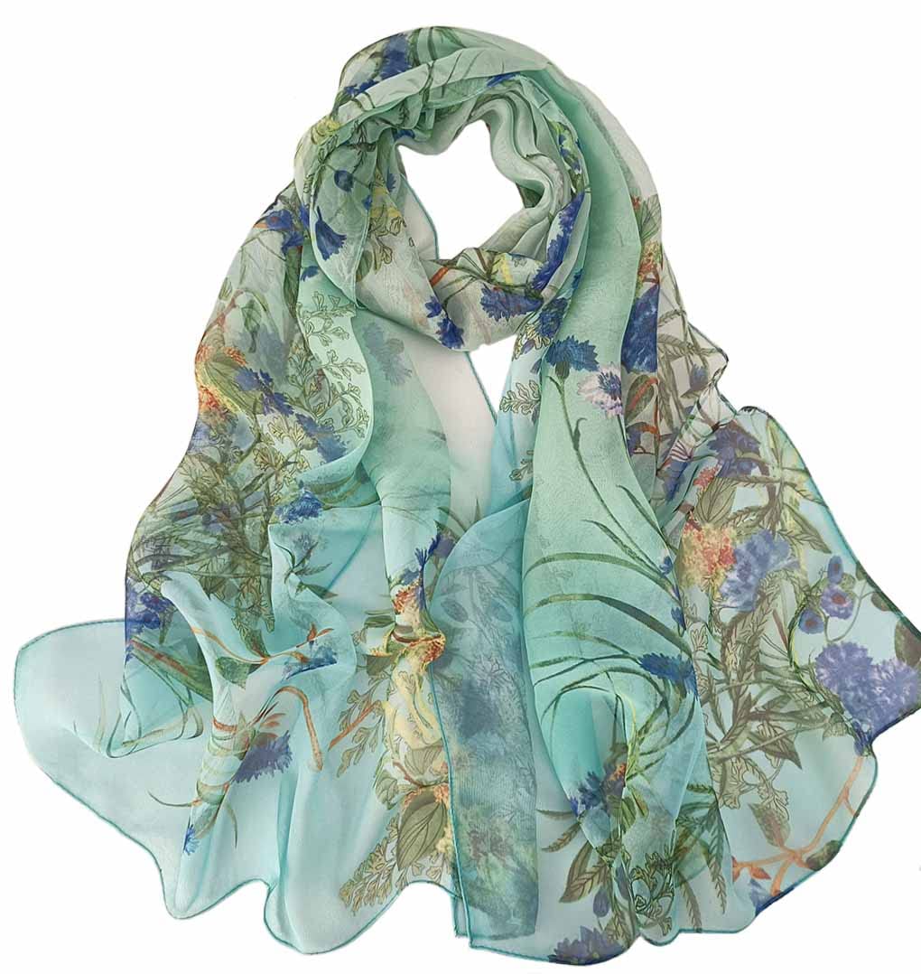 Acotavie Scarfs for Women Lightweight Fashion Scarves Print Floral Pattern Scarf Shawl Wraps (C12)