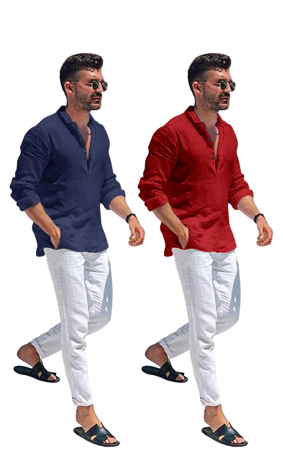 Zartha MenS Regular Fit Solid Pattern Cotton Blend Kurta With Spread Collar Long Sleeve And Standard Length | Shirt For Man