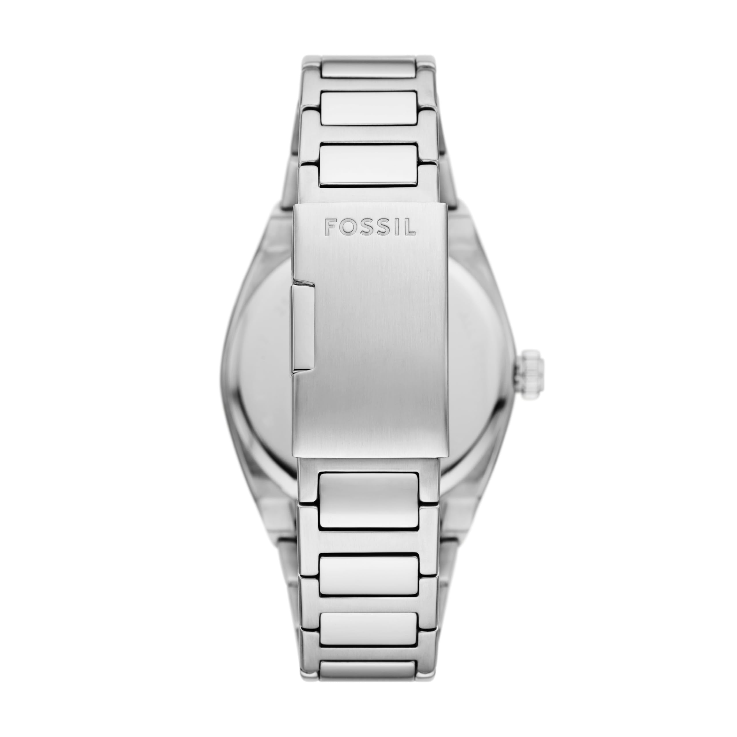 Fossil Men's Everett Quartz Stainless Steel Three-Hand Watch, Color: Silver (Model: FS6056)