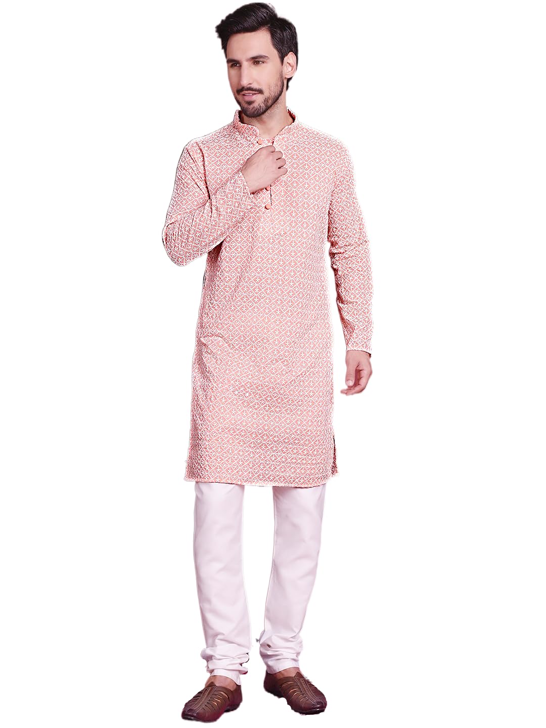 Jompers Mens & Embroidered Straight Kurta Pyjama Set