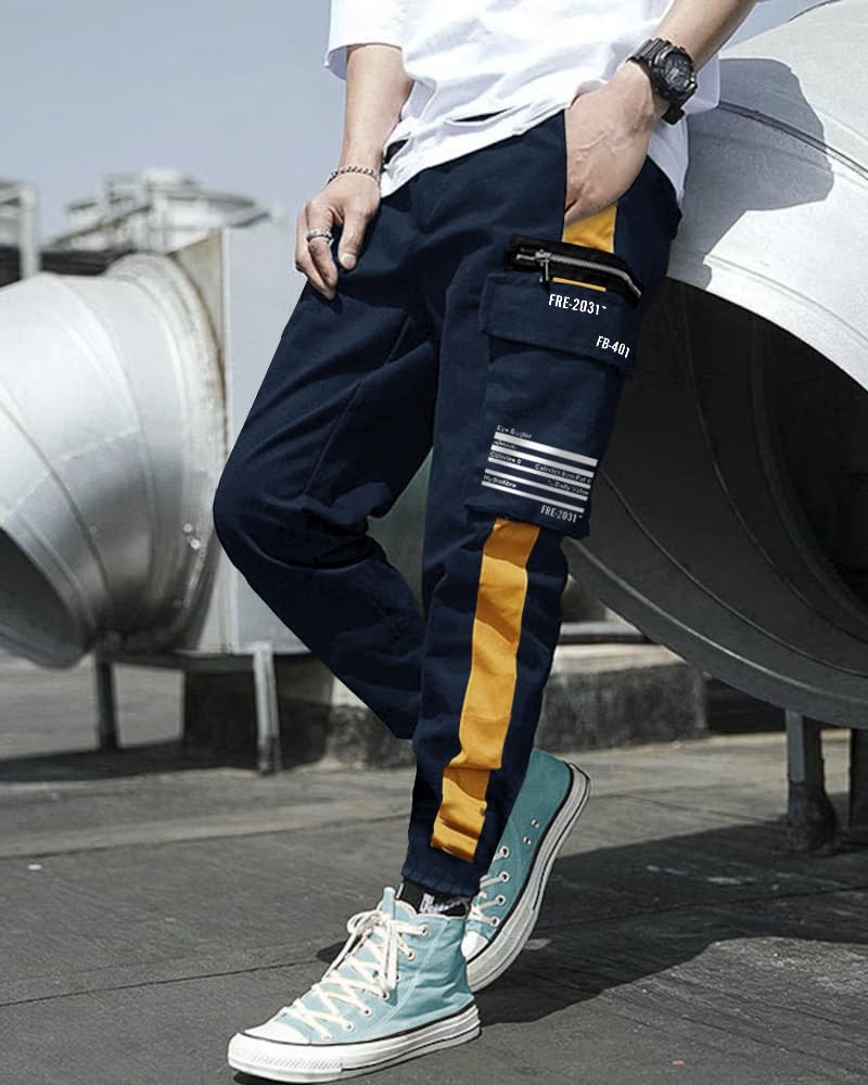 Noble Monk Track Pant For Men | Stylish Track Pants | Cargo Pockets |Baggy Fit JoggerS For Men