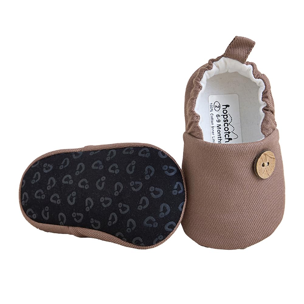 Hopscotch Boys And Girls Brown Fabric Solid Booties Uk: 3 3