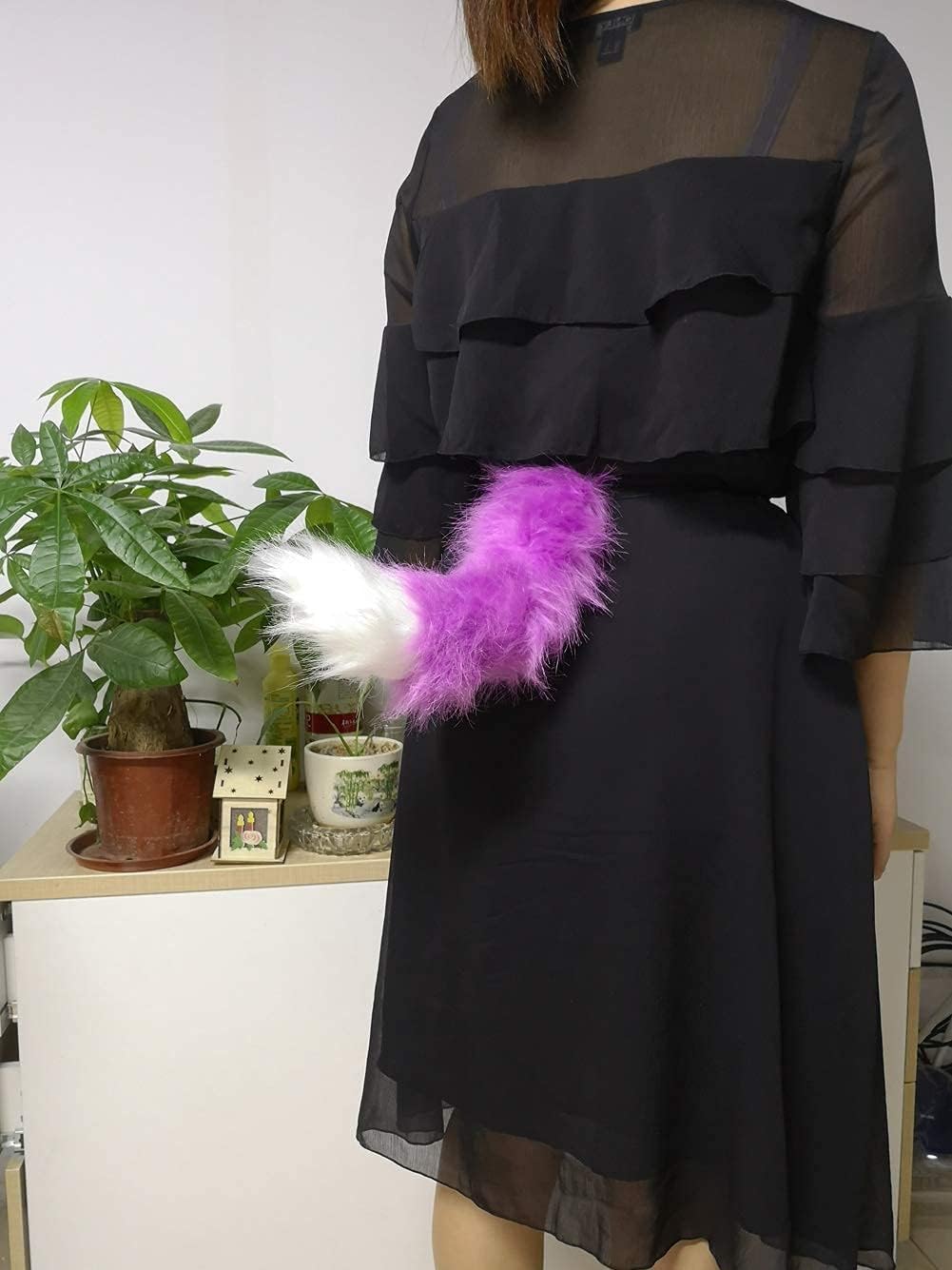 BANLAN Faux Fur Fox Costume Cat Tail Cosplay Halloween Christmas Party Costume One Size