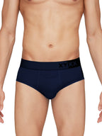 XYXX Mens Underwear Dualist IntelliSoft Antimicrobial Micro Modal Brief Pack of 2 (Black Iris & Black ; Black Iris & Brilliant