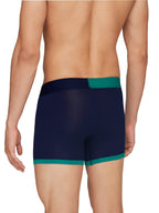 XYXX Mens Underwear Dualist IntelliSoft Antimicrobial Micro Modal Trunk Pack of 3 (Brilliant Blue & Black Iris ; Navigate & Bla