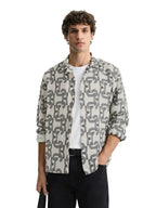 The Indian Garage Co Mens Relaxed Fit Printed Cuban Collar Long Sleeves Resort Sweater
